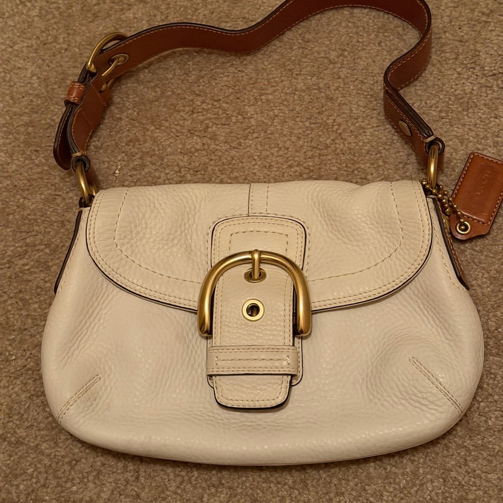 VINTAGE WHITE COACH SOHO BAG